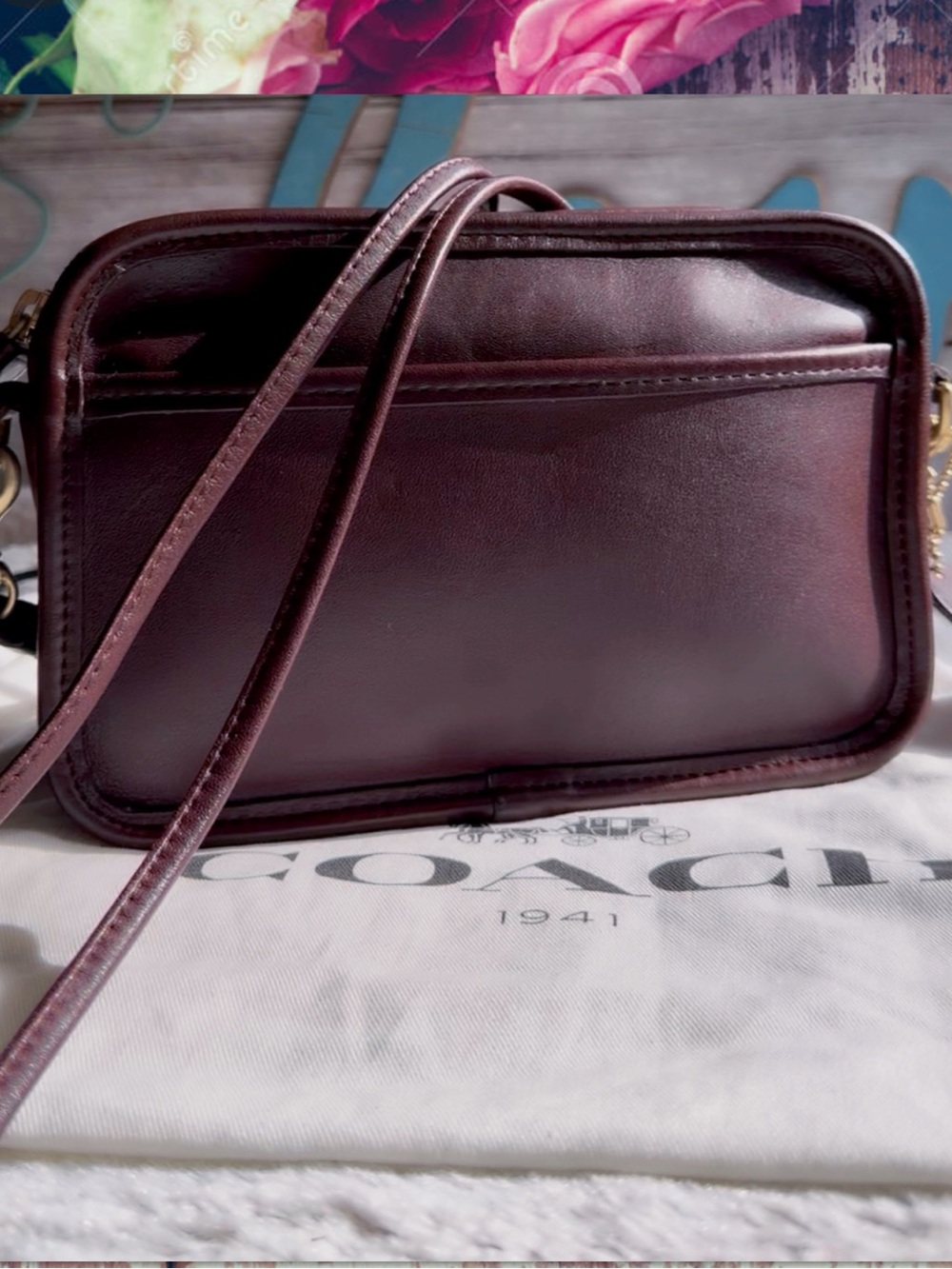 VINTAGE COACH MAHOGANY BROWN CARNIVAL BAG 9925